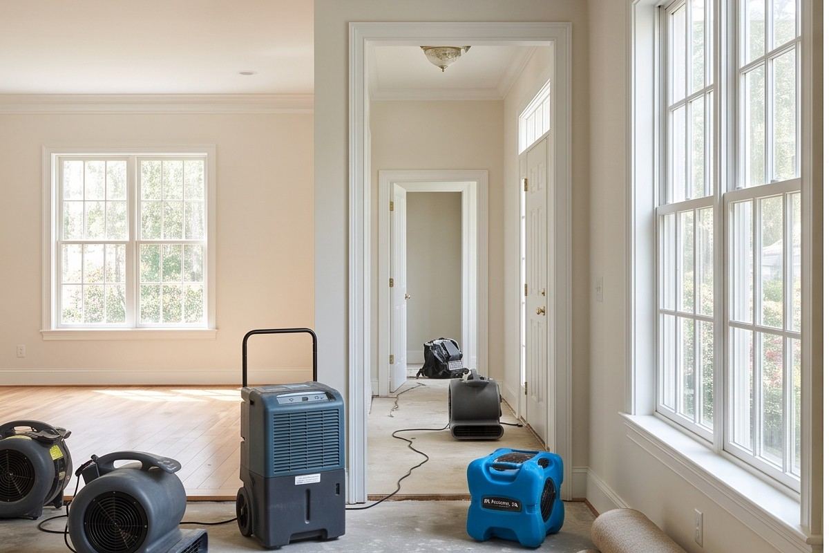 Floors pulled, room drying in Sugar Land