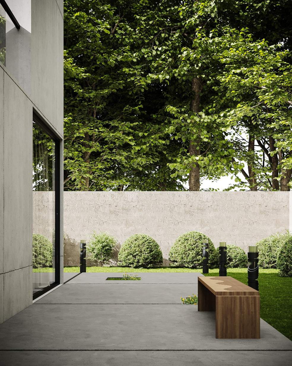 Smooth-finish garden patio in Green Hills